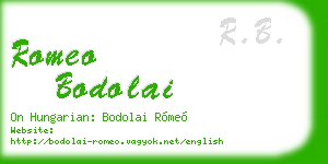romeo bodolai business card