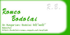 romeo bodolai business card